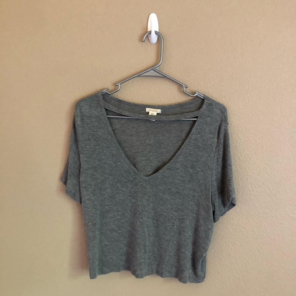 Relaxed Gray Cropped T-Shirt